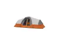 A large, orange and grey CORE tent stands ready for adventure. This tent looks like it's good quality for any camping trip.