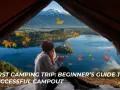 View from a tent on a beautiful lake and mountains. Perfect for car camping for beginners.