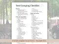 A first time camping checklist for tent camping, detailing planning, safety, and shelter necessities.