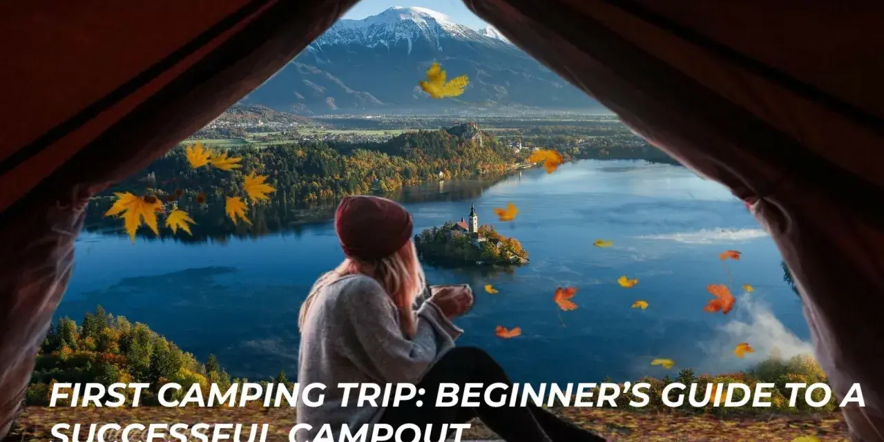 View from a tent on a beautiful lake and mountains. Perfect for car camping for beginners.