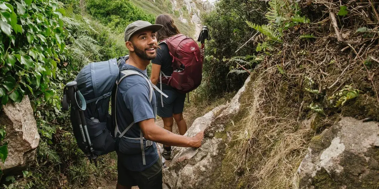 Hikers enjoy a summer trail, showcasing what to wear hiking in summer: breathable shirts, shorts, and backpacks.