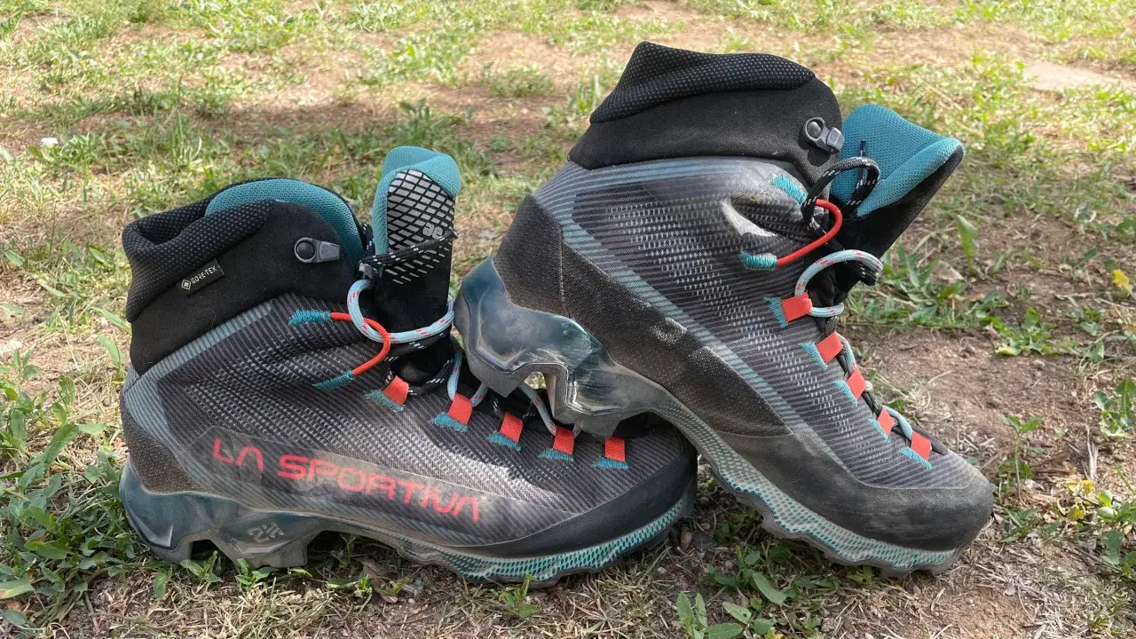La Sportiva hiking boots, ready for breaking in. These Gore-Tex boots are designed for tough trails.